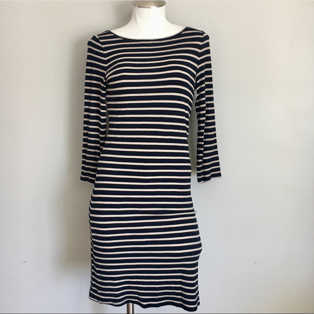 BCBGMaxAzria Stripe Knit Long Sleeve Dress
